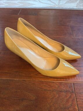 Nine West Glossy Yellow Pointed-Toe Pumps
